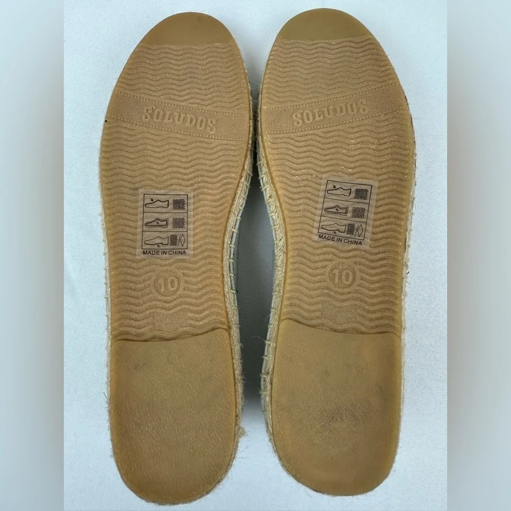 Soludos Flamingos Espadrille Flat Shoes Size 10